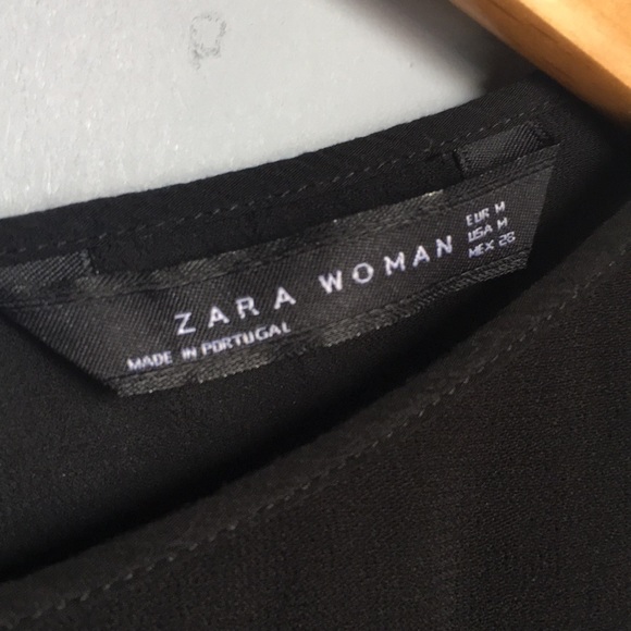 ZARA Woman Black Flowy Sheer Blouse - Picture 2 of 5